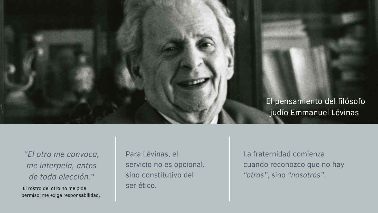 Filósofo Emmanuel Lévinas reflexionando sobre ética y responsabilidad.